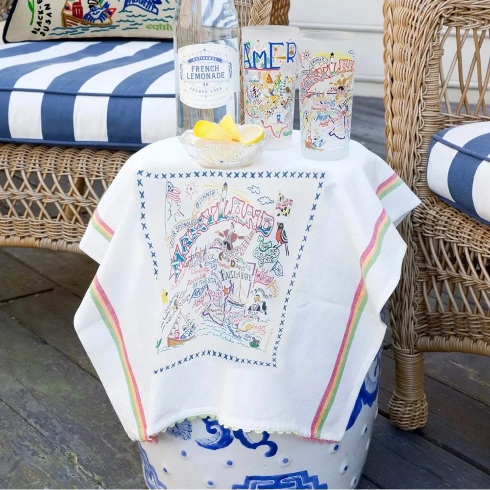 Catstudio Maryland embroidered Dish Bar Tea Towel NWT sealed in original package